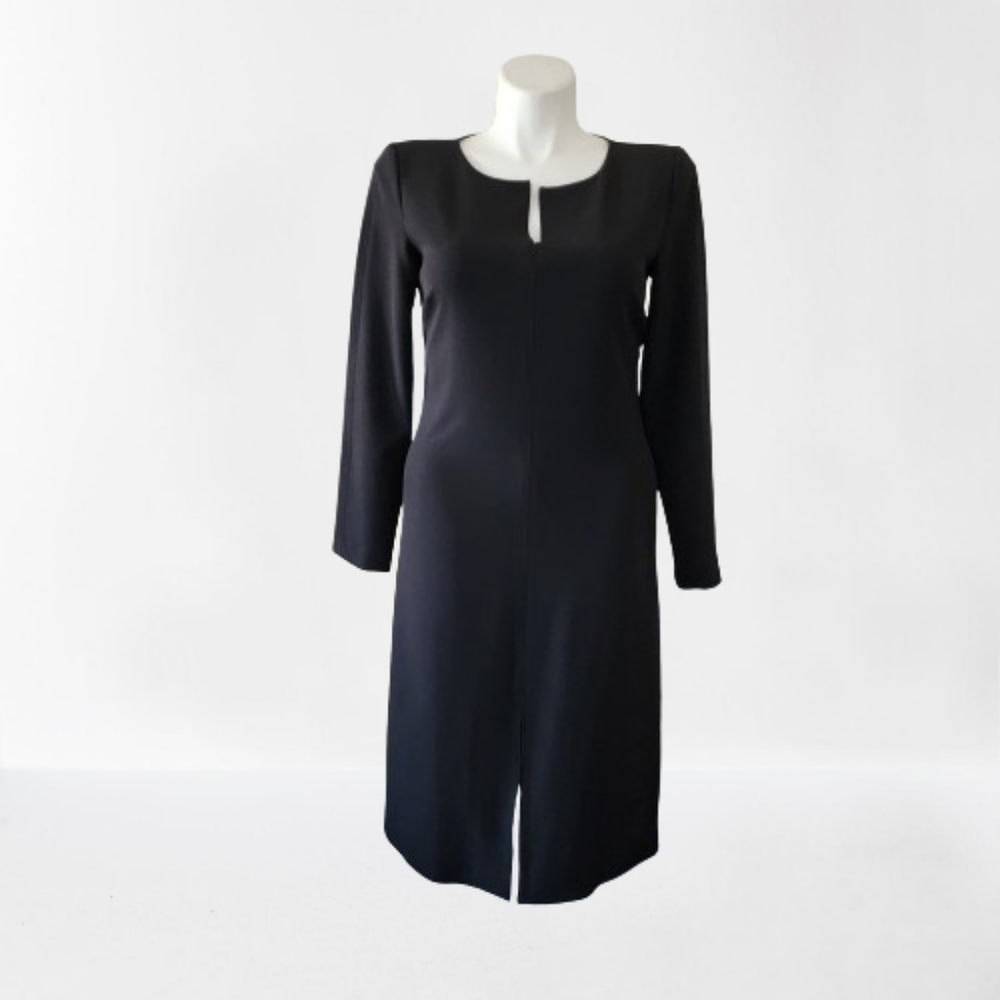 Donna Karan Black Long Sleeve Sheath Dress